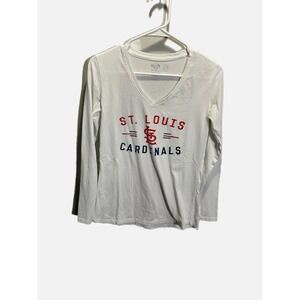 Concepts Sport Long Sleeve Shirt Womens Small White St Louis Cardinals MLB Sport